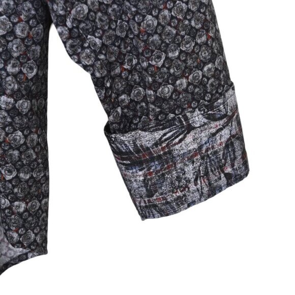 7 Downie Street Dress Shirt Button Up Long Sleeve Black Gray Size XXL - Picture 5 of 11